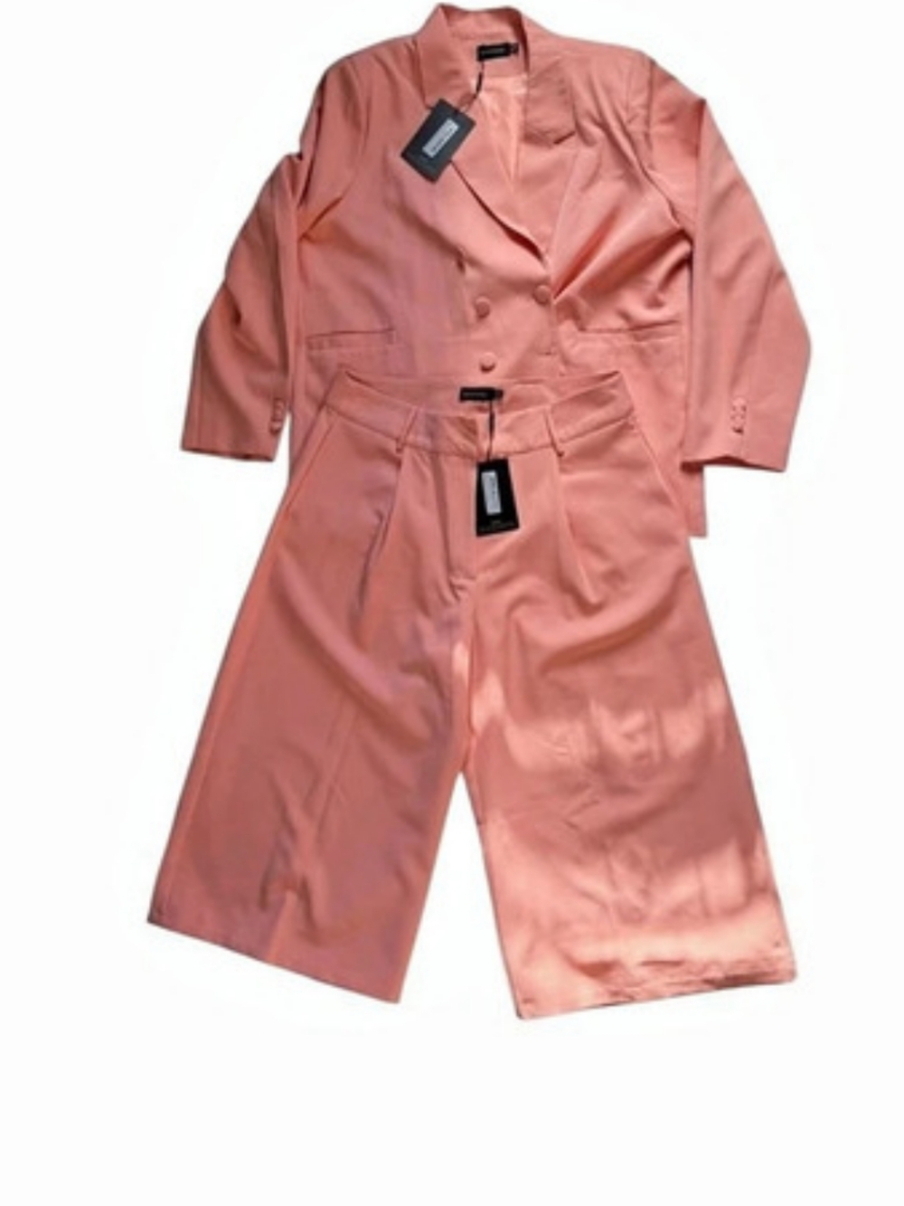 NWT PrettyLittleThing Wide-leg Culotte Pant Suit - Peach